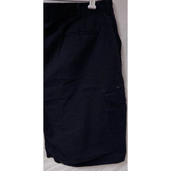 Edwards Men Sz 44 Blue Embroidered Dart Logo Heavy Woven Chino Cargo Work Shorts - Picture 8 of 10